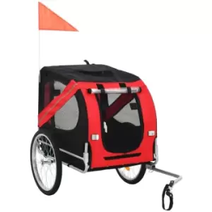 image of Dog Bike Trailer Red and Black vidaXL - Black