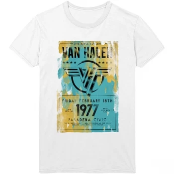 image of Van Halen - Pasadena '77 Mens X-Large T-Shirt - White