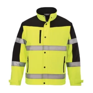 Image of PW2 Hi Vis Two Tone Softshell Jacket Yellow 3XL