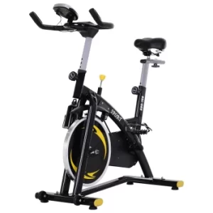 Image of HOMCOM Steel Flywheel Belt Drive Exercise Bike Black/Yellow