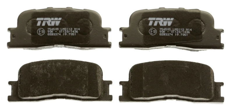 Image of TRW GDB3374 Brake pad set not prepared for wear warning indicator Brake Pad Set,disc brake (402)