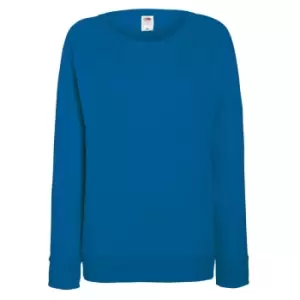 Image of Fruit OF The Loom Ladies Fitted Lightweight Raglan Sweatshirt (240 GSM) (XS) (Royal)