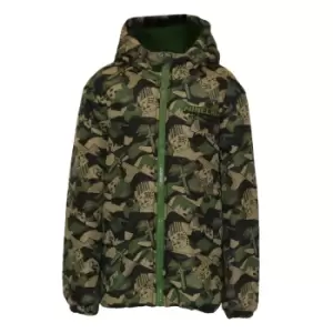 image of Minecraft Girls AOP Creeper Camo Puffer Jacket (8-9 Years) (Green)