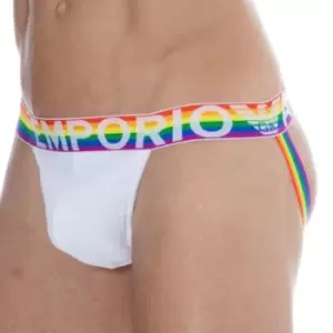 Image of Emporio Armani Rainbow Cotton Jock - White XL