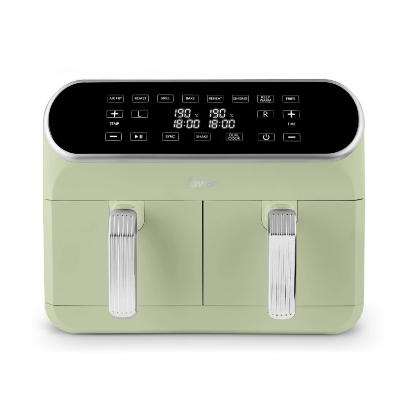 Image of Swan Retro 8L Dual Basket Air Fryer Green unisex Medium