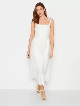 image of Long Tall Sally Cotton Sundress - White, Size 10, Women