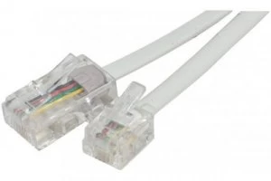 image of EXC Telephone Cord RJ11 To RJ45 White 3 Metre Cable