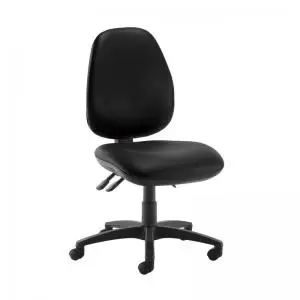 Image of Jota high back operator chair with no arms - Nero Black vinyl