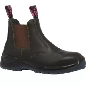 Image of Hard Yakka Womens/Ladies Banjo Grain Leather Safety Boots (3 UK) (Brown) - Brown