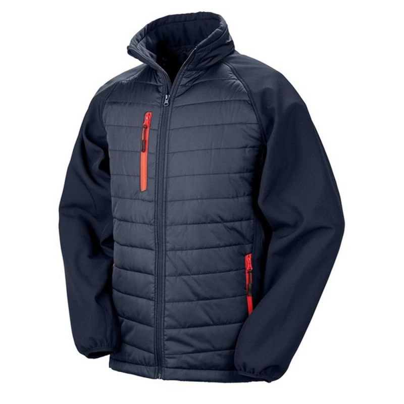 Image of Result Result Men Compass Softshell Padded Jacket in Mid Blue Size: Small Mid Blue S Male 5063238673601