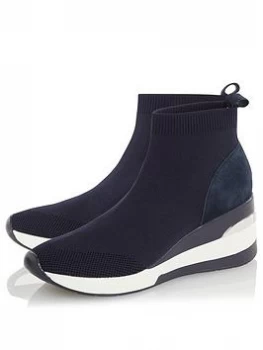 image of Dune London Engel Wedge Trainer - Navy, Size 3, Women