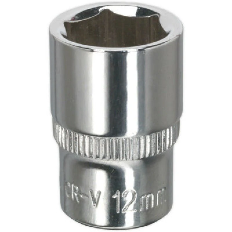 Image of Loops 12mm Forged Steel Drive Socket - 1/4" Square Drive - Polished Chrome Vanadium Metallics