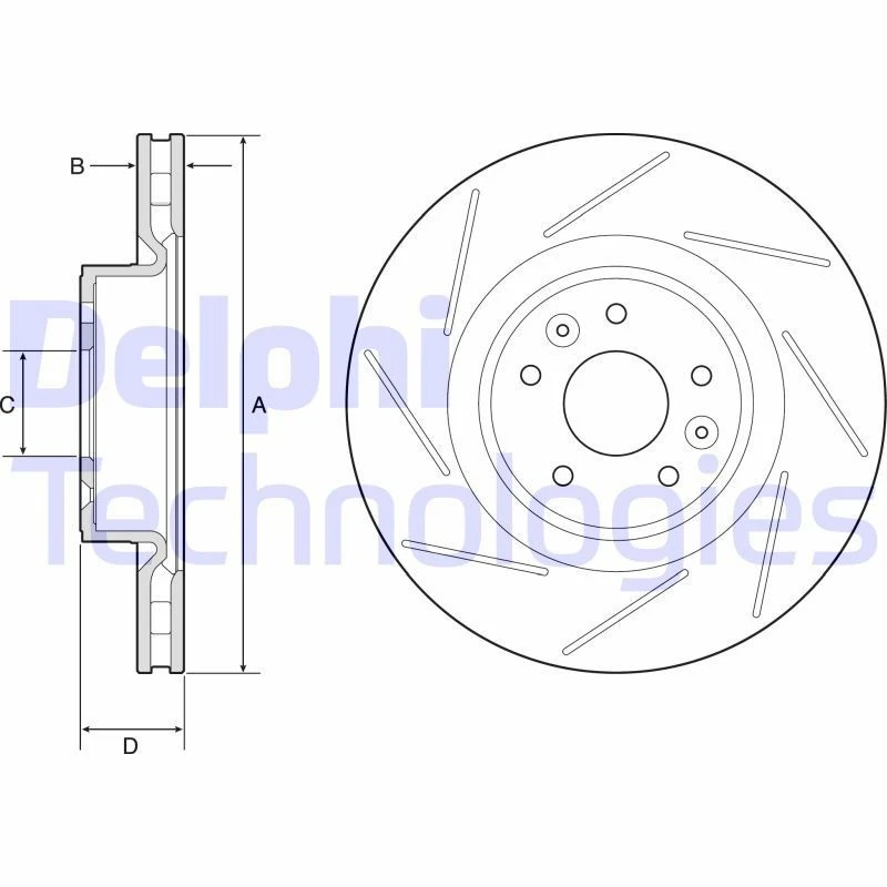 Image of DELPHI Brake disc DELPHI BG9224C