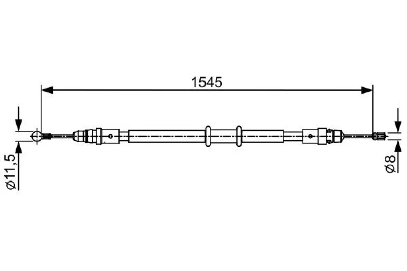 Image of Bosch 1 987 482 551 Brake Cable 1545mm Cable,parking brake (124)