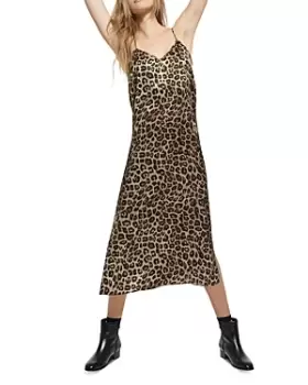 The Kooples Silk Leopard Print Slip Dress