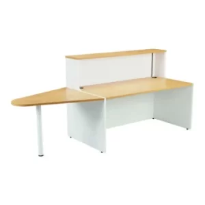 Image of Jemini Reception Unit with Extension 2400x890x1165mm Nova Oak/White KF816370