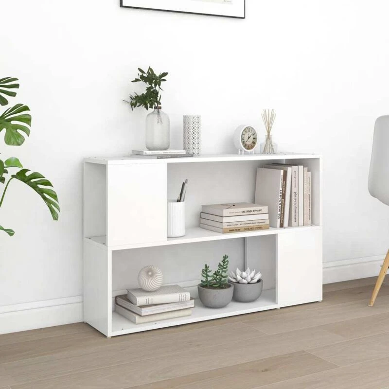 Image of VIDAXL Book Cabinet White 100x24x63cm Engineered Wood Vidaxl 8720286651261