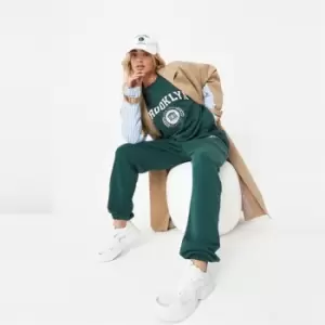 Image of Missguided Coord Broklyn Varsity Relaxed Jgr - Green