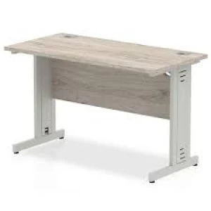 Image of Trexus Slim Rectangular Desk Silver Cable Managed Leg 1800x600mm Grey