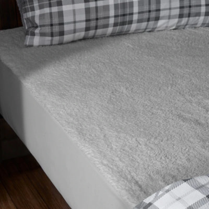 Image of Catherine Lansfield Catherine Lansfield 'Thermal Fleece' Under Blanket Fitted Sheet in Grey Size: Double Grey Double Unisex 5057681189475