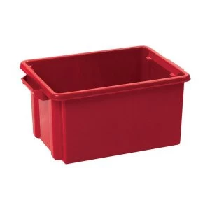 image of Strata Storemaster Crate Jumbo External W560xD385xH280mm 48.5 Litres Capacity Red Single