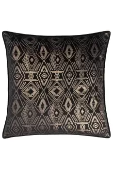 Image of Tayanna Geometric Foil Printed Piped Cushion
