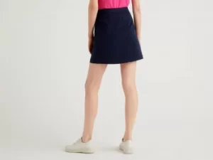Image of Benetton, Flared Short Skirt, taglia 38, Dark Blue, Women