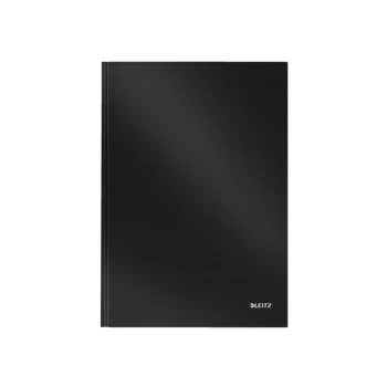 image of Solid Notebook A4 Ruled with Hardcover 80 Sheets of High Opacity Paper Casebound Black - Outer Carton of 6