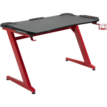 Image of Homcom - Gaming Desk Computer Writing Table with Large Workstation for Home Office, 122 x 66 x 86cm, Black and Red