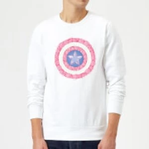 Image of Marvel Captain America Flower Shield Sweatshirt - White - L