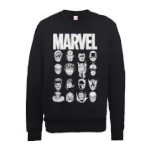 Image of Marvel Multi Heads Mens Black Sweatshirt - L - Black