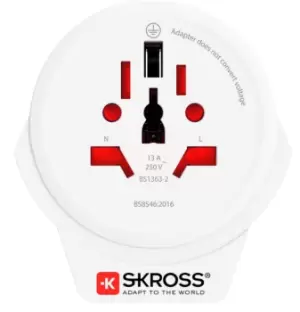 Image of Skross 1.500266 power plug adapter Type F Universal White