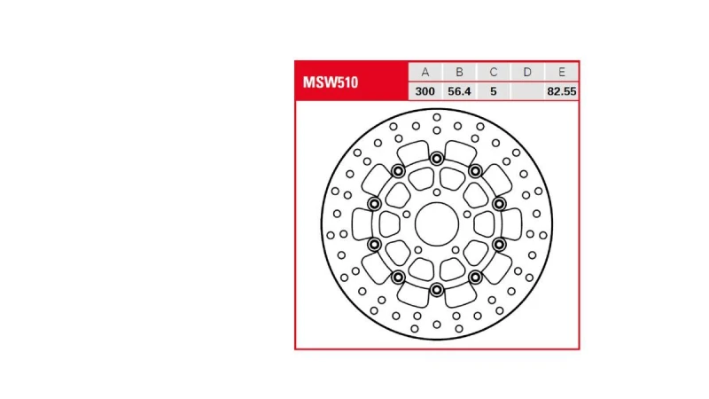 Image of MSW510 - TRW Round Floating Brake Disc For Harley Davidson FLD 1690 2012-2013 Front Black/Silver/Stainless Steel MSW510