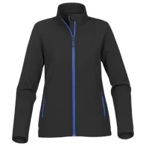 image of Stormtech Womens/Ladies Orbiter Soft Shell Jacket (M) (Black/Azure)