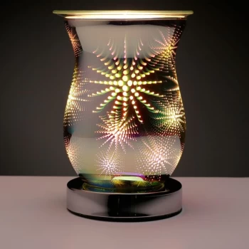 Image of Snowflake Touch Operated Electric Wax Melt Burner Aroma Warmer Lamp - UK Plug