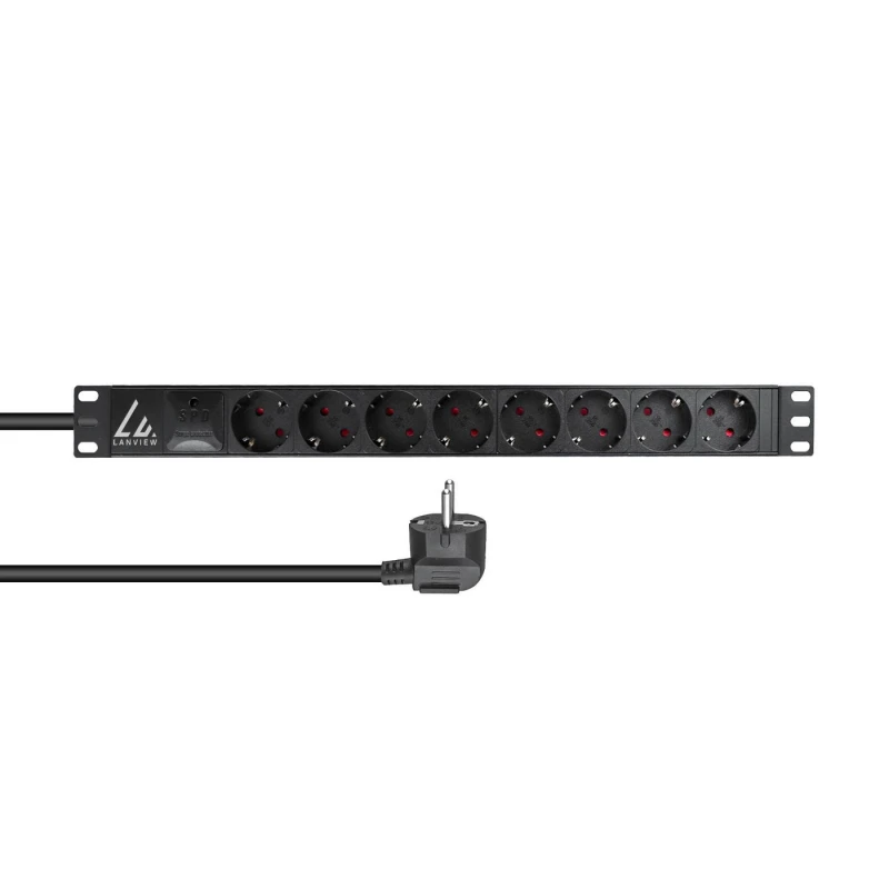 Image of Lanview LVR-3MSCH-SPD-SCH8 power distribution unit (PDU) 8 AC outlet(s
