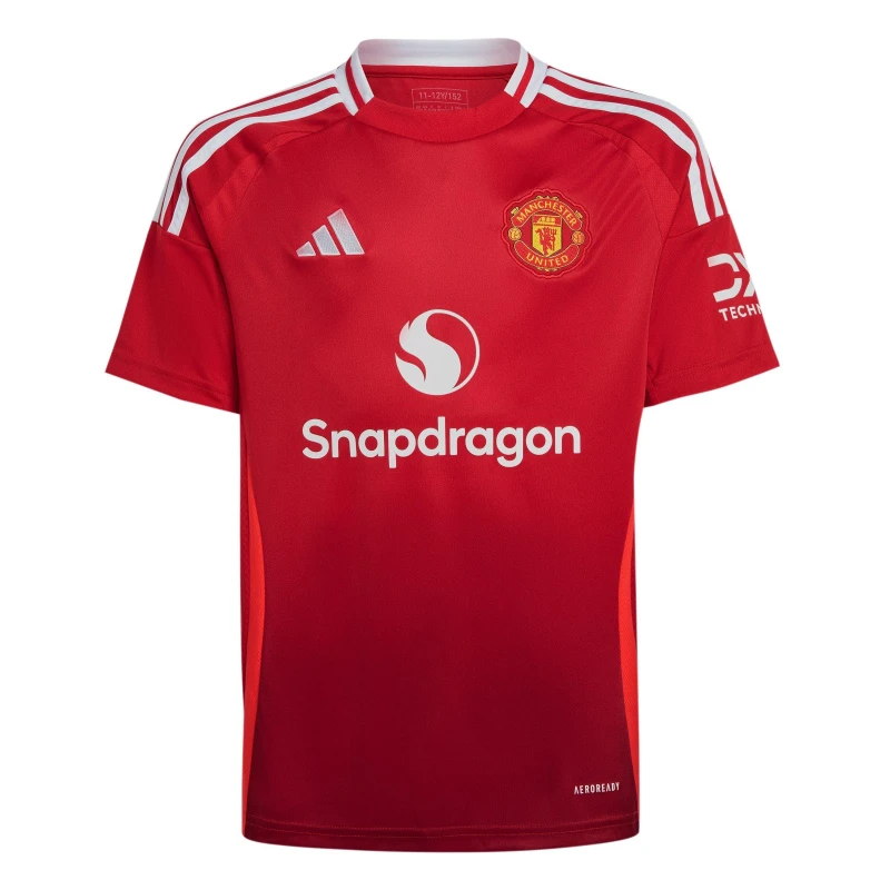 Image of adidas Manchester United Home Shirt 2024 2025 Juniors - Red Red 9 - 10 Years