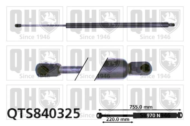 Image of QUINTON HAZELL Tailgate strut QUINTON HAZELL QTS840325