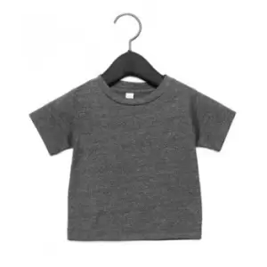 Bella + Canvas Baby Crew Neck T-Shirt (12-18 Months) (Dark Grey Heather)