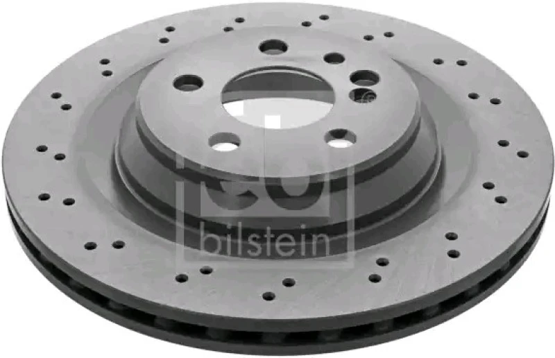 Image of FEBI BILSTEIN 43943 Brake disc Rear Axle, perforated/vented, Coated, High-carbon Brake Disc (82)