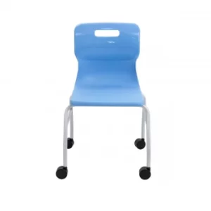 image of TC Office Titan Move 4 Leg Chair with Castors, Sky Blue