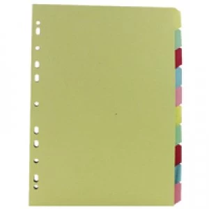 image of Nice Price Multicoloured A4 10 Part Divider WX26082