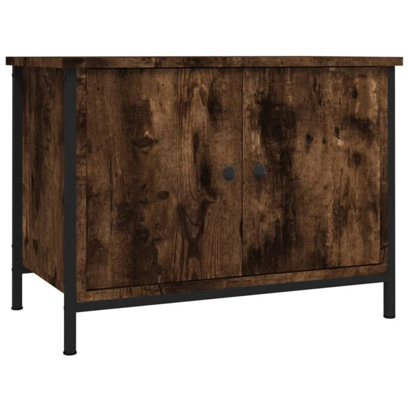 Image of VIDAXL TV Cabinet with Doors Smoked Oak 60x35x45cm Engineered Wood Vidaxl 8720845759407
