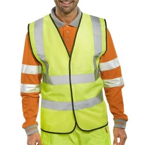 Image of BSeen XXXXXXXLarge High Visibility Full App Waistcoat Saturn Yellow