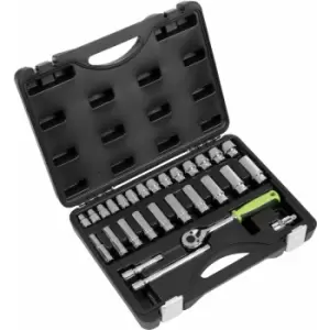 Image of Sealey S01236 Socket Set 28pc 3/8"Sq Drive 6pt WallDrive Metric