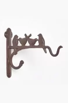 Image of Cast Iron Hanging Basket Hook with Birds