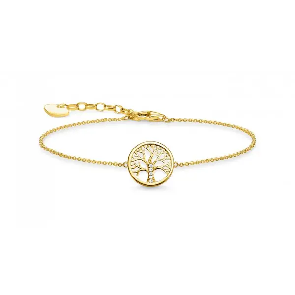 image of Thomas Sabo Sterling Silver Thomas Sabo Gold Plated Tree of Love Brace