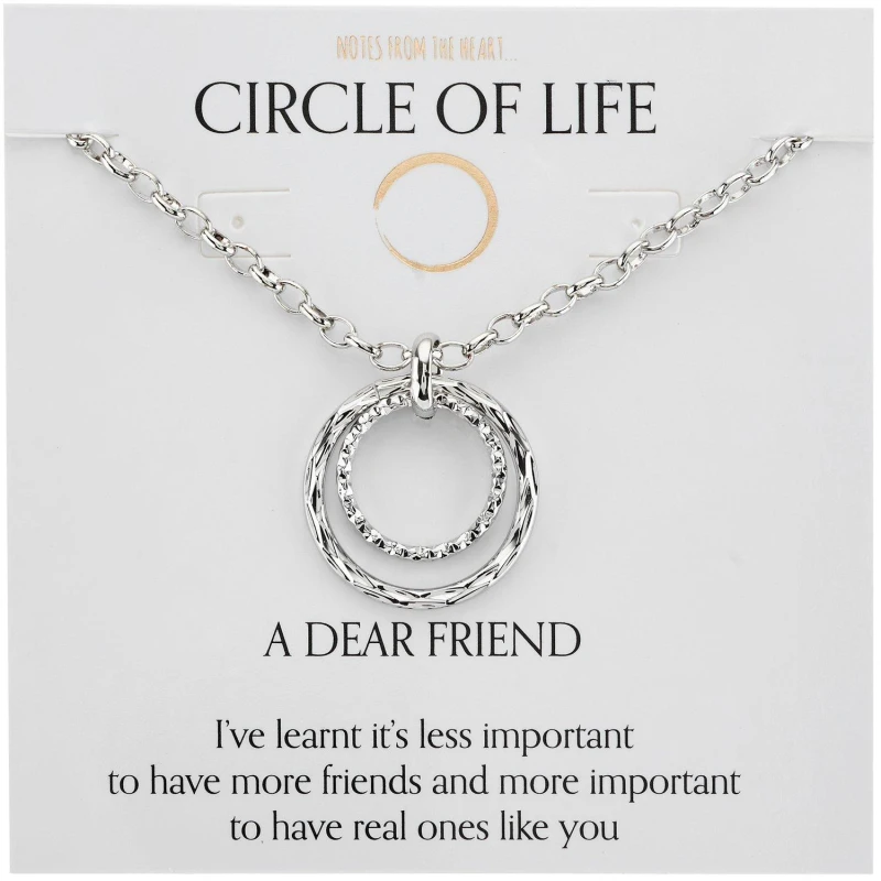 Image of Notes From The Heart NFTH DEAR FRIEND CIRCLE OF LIFE Silver unisex One Size