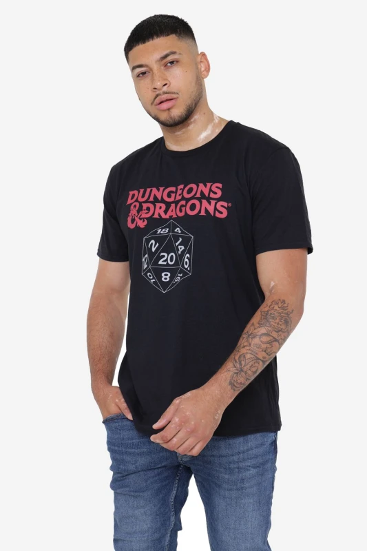 Image of Dungeons & Dragons Men Dungeons & Dragons D20 Mens Mens T-Shirt Black Size: Small Black S Male 5052777736144