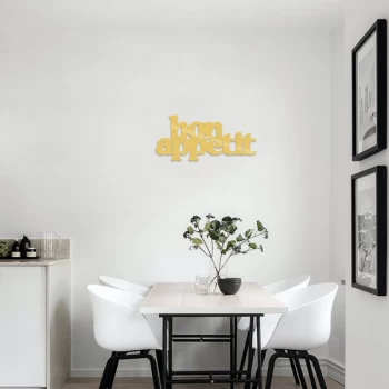 Image of Bon Appetit 2 - Gold Gold Decorative Metal Wall Accessory
